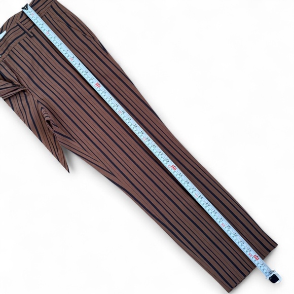Les Copains Cropped Trousers Pants Brown Striped - EU 44 - Picture 6 of 10